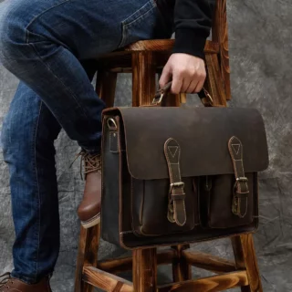Cartable en Cuir Pour Homme