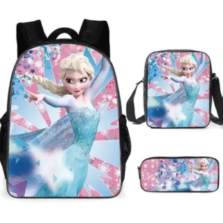 Pack Rentrée Scolaire La Reine des Neiges Cartable + Trousse + Sacoche