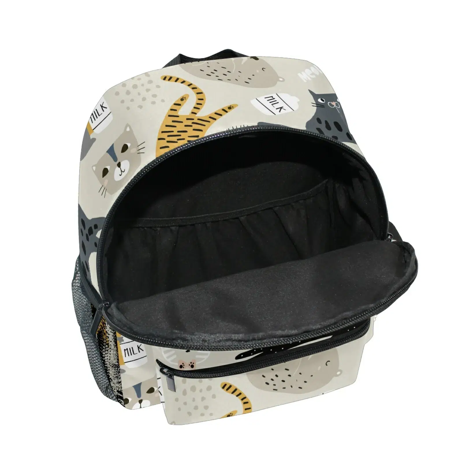 Blauwe Kinder Rugzak met Kattenprint Cartable Scolaire Chat Maternelle
