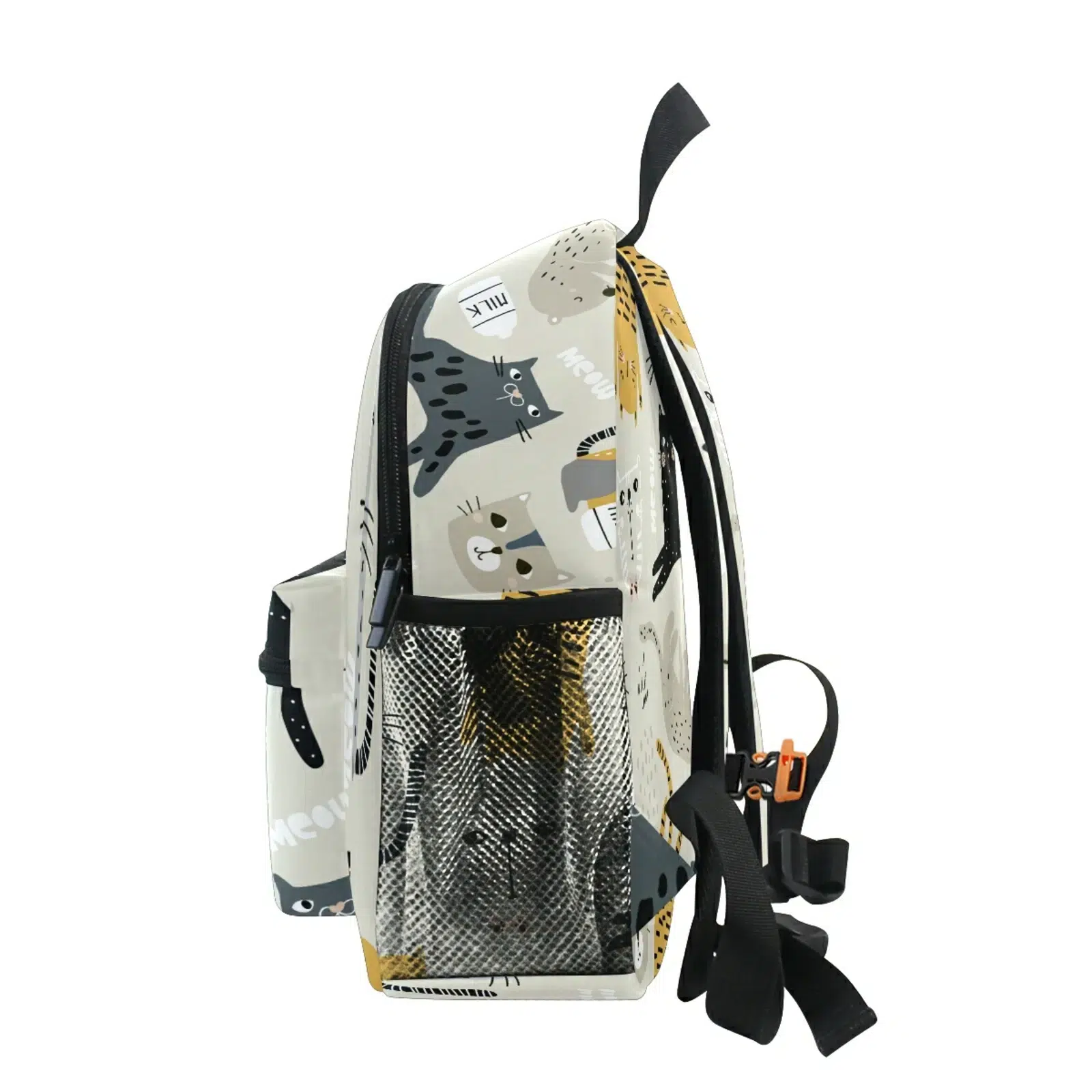 Blauwe Kinder Rugzak met Kattenprint Cartable Scolaire Chat Maternelle