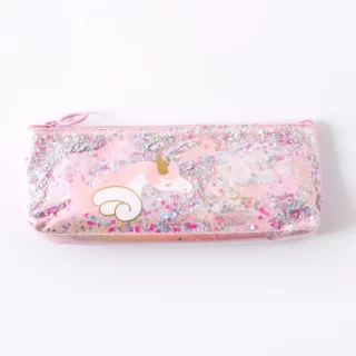 Trousse Kawaii Licorne a Paillettes