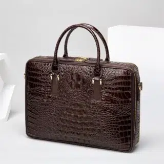 Cartable à Bandoulière Femme en Cuir de Crocodile