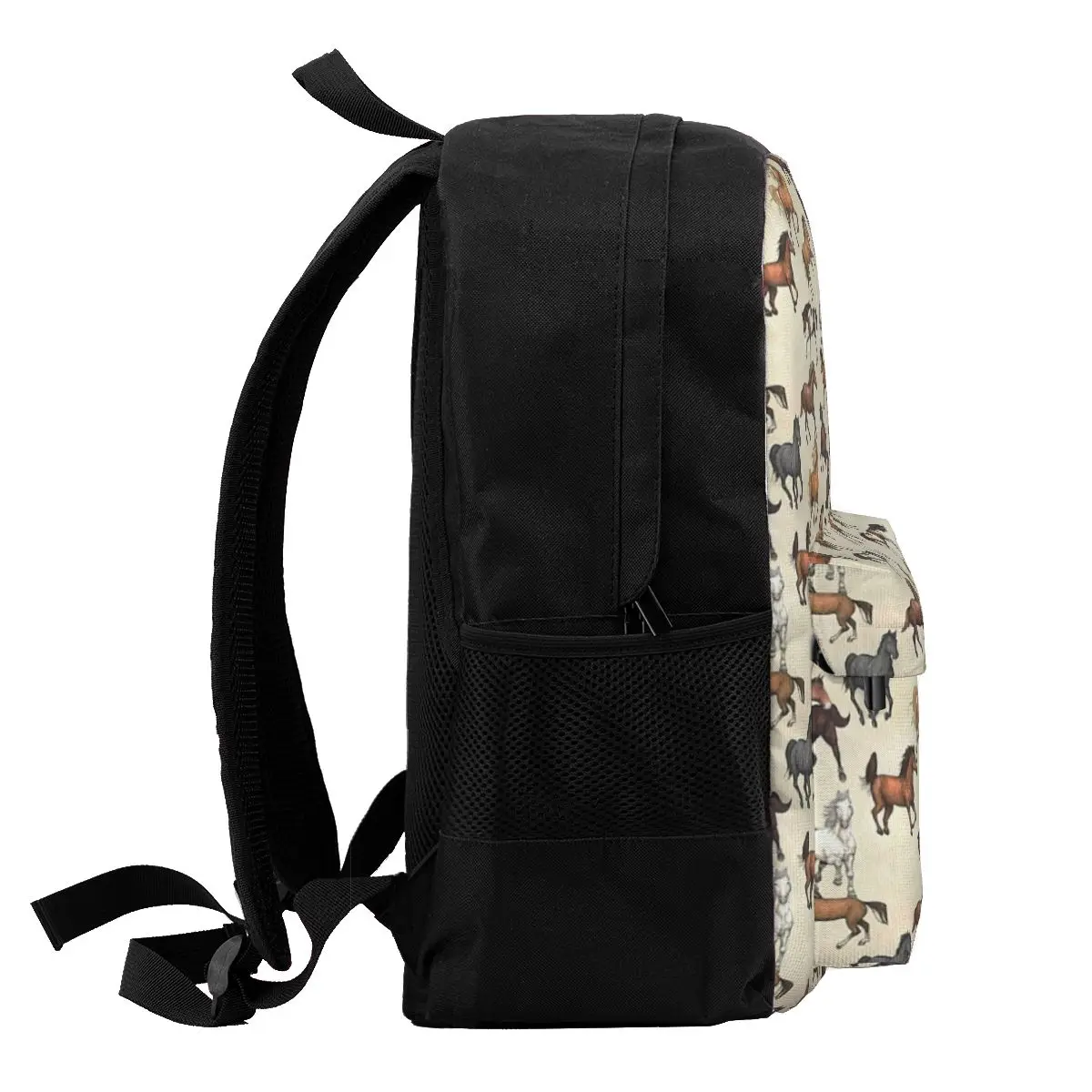 Kinder Rugzak Paardenprint Beige Bruin Cartable de Rentrée Scolaire Cheval