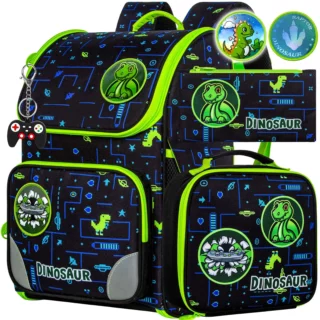 Cartable Dinosaure Avec Trousse et Boite à Lunch