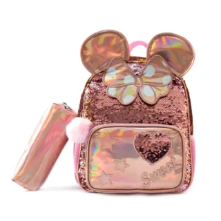 Cartable Paillettes Minnie Rose
