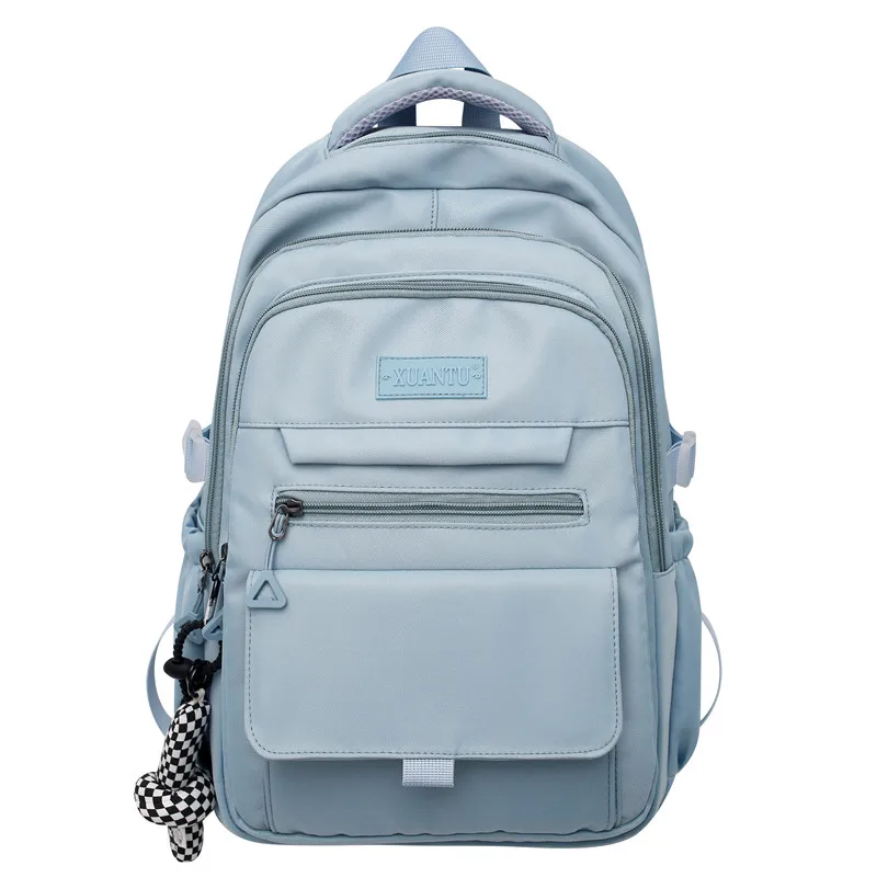 Moderne rugzak met damier sleutelhanger Cartable Collège Grande Capacité