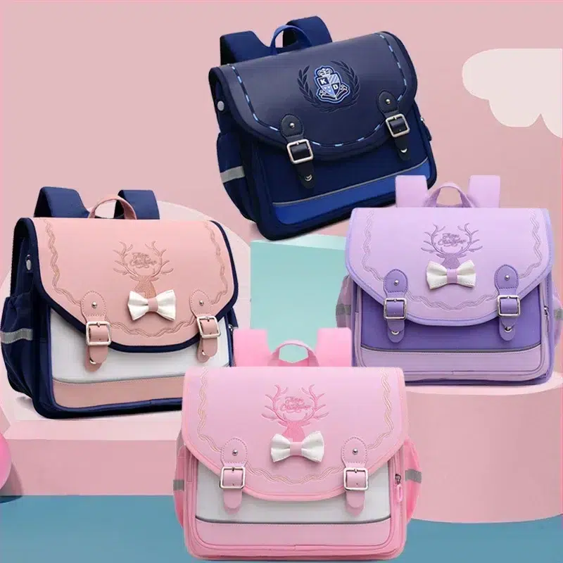 Schooltas Blauw Marine met Blazoen Cartable École Primaire Pour Garçon