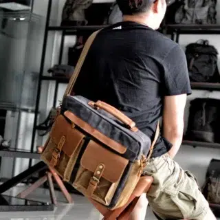 Cartable à Bandoulière Pour Homme Vintage