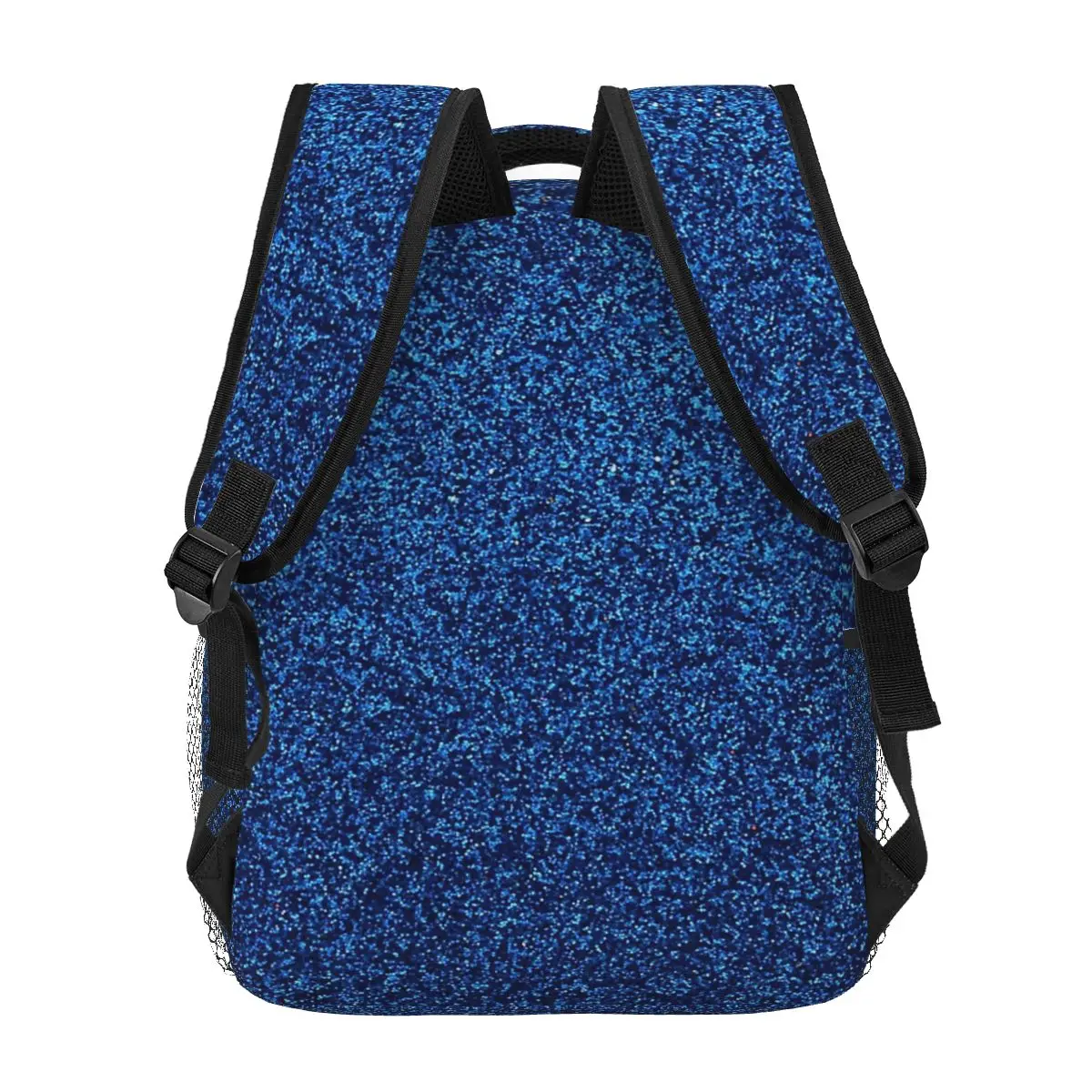 Blauwe Schoolrugzak met Zwarte Accenten Cartable Paillettes Bleu
