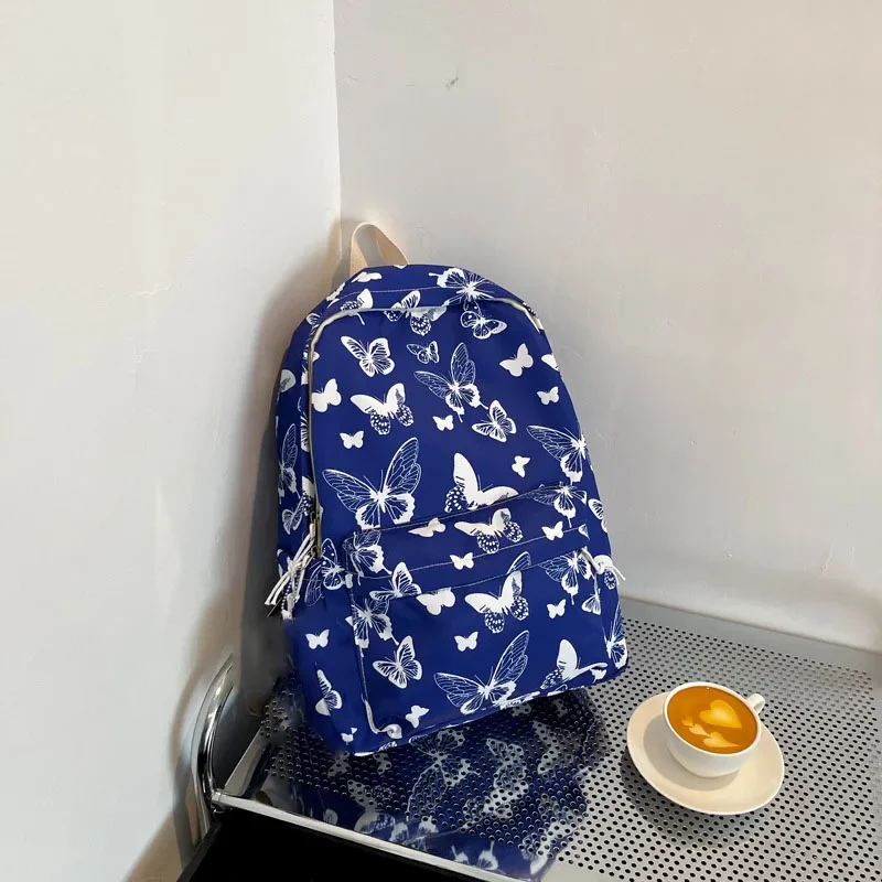 Rugzak met Vlinderprint Lavendel of Wit Cartable Scolaire Papillon Fille