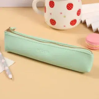 Trousse Verte en Cuir Pour Écolier
