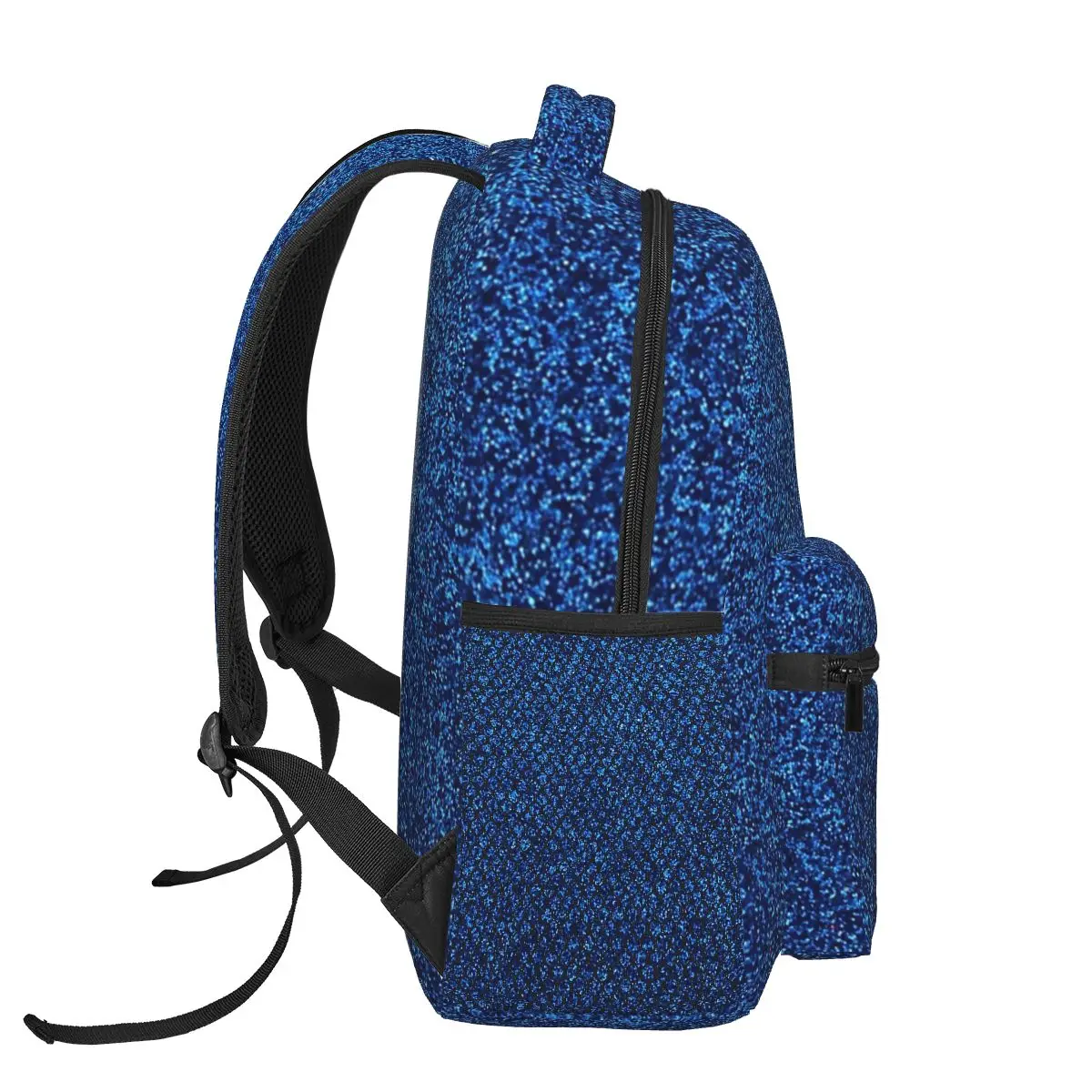 Blauwe Schoolrugzak met Zwarte Accenten Cartable Paillettes Bleu