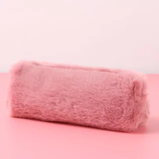 Trousse en Peluche Fille Kawaii Rose