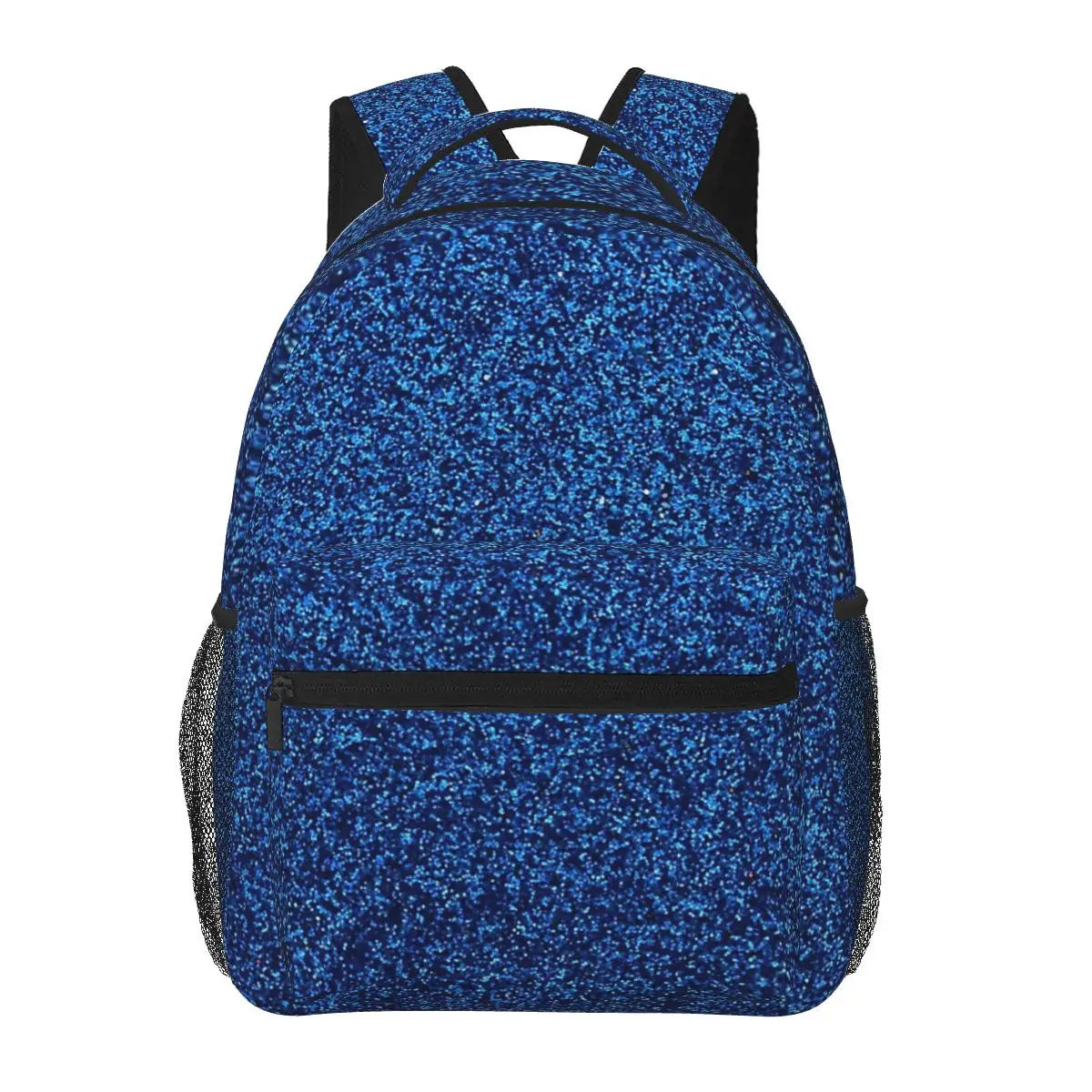 Blauwe Schoolrugzak met Zwarte Accenten Cartable Paillettes Bleu