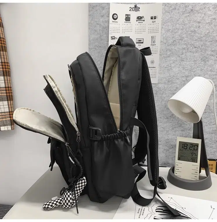 Moderne rugzak met damier sleutelhanger Cartable Collège Grande Capacité