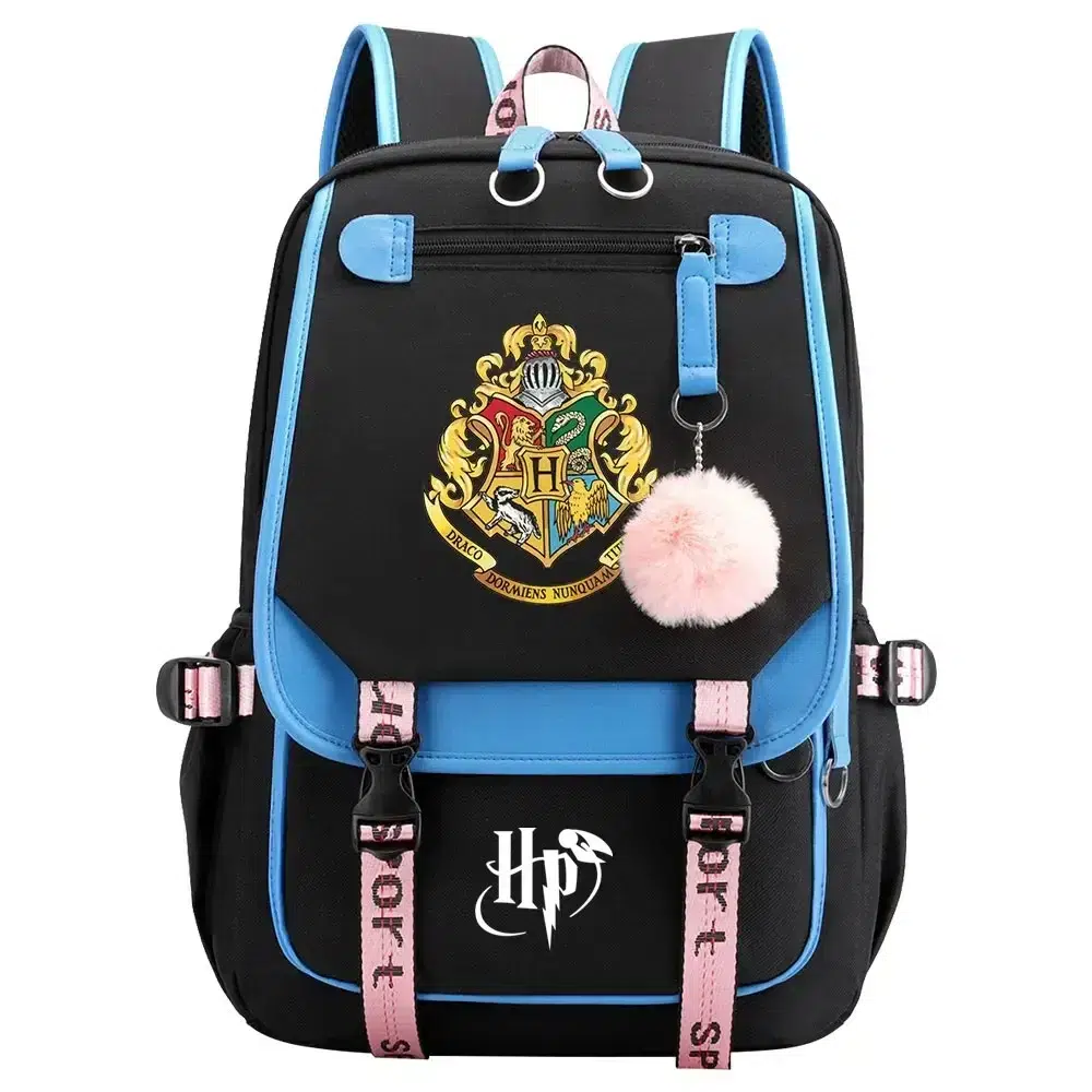 Harry Potter Rugzak Zwart met Blauw Accenten Cartable Harry Potter avec Blason Hogwarts