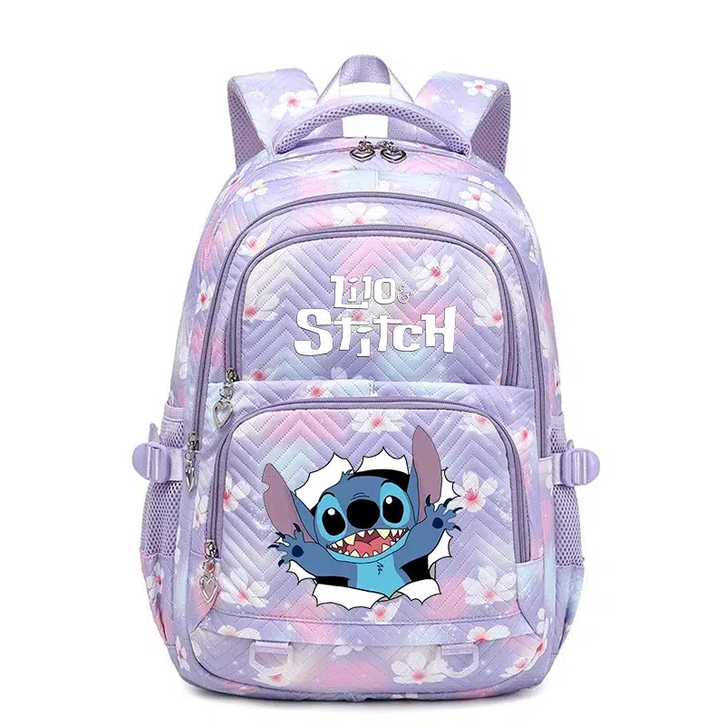 Stitch rugzak pastel paars en roze Cartable Stitch Violet