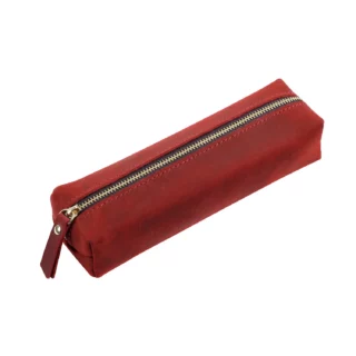 Trousse de Travail Rouge en Cuir Véritable
