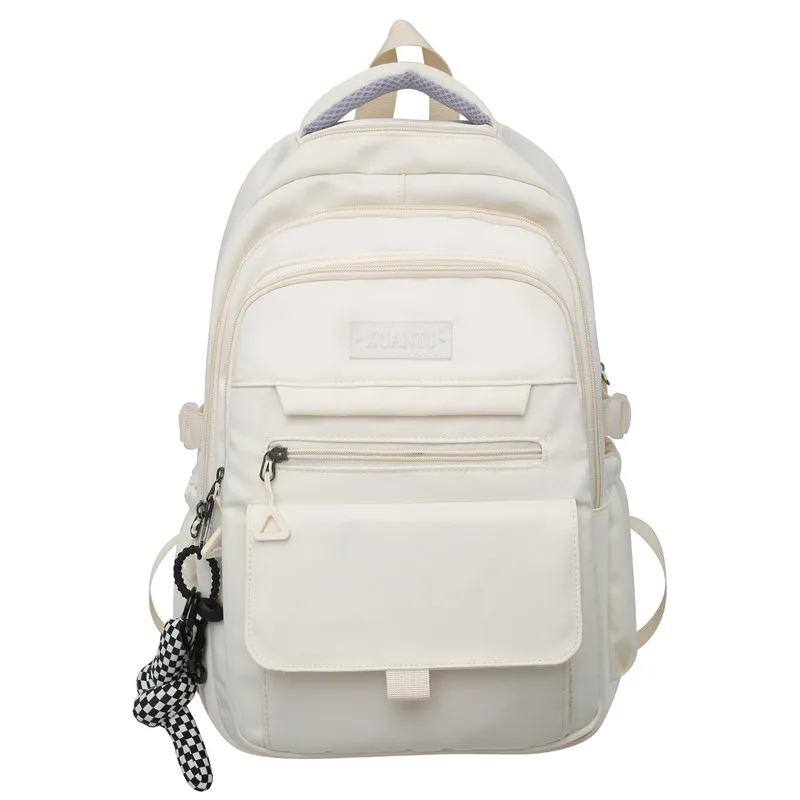 Moderne rugzak met damier sleutelhanger Cartable Collège Grande Capacité