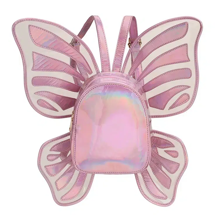 Iridescente Vlinder Rugzak met Vleugels Cartable Ailes de Papillon Fille