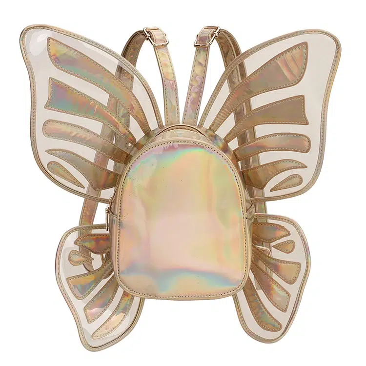 Iridescente Vlinder Rugzak met Vleugels Cartable Ailes de Papillon Fille