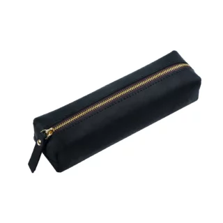 Trousse Noire Scolaire en Cuir Véritable