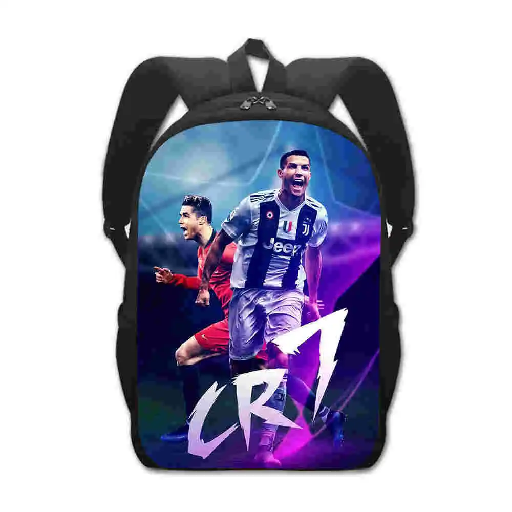 CR7 Cartoon Voetbal Rugzak Set - Waterdichte Schooltassen 3pcs Voor Tieners Kinderen Jongens En Meisjes Ideaal Voor Reizen En Buitenactiviteiten
