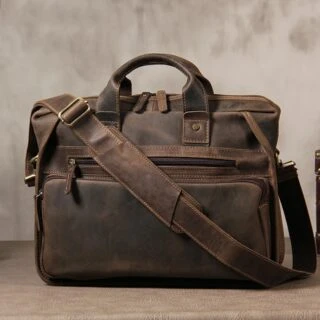 Cartable D’affaires Classique en Cuir de Vachette