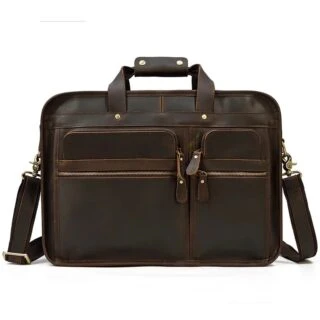 Cartable Brun Foncé D’affaires en Cuir de Vachette