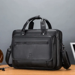 Cartable En Cuir Noir Pour Homme