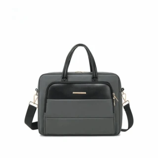 Cartable Gris Pour Ordinateur Pour Femme 35x9x27cm