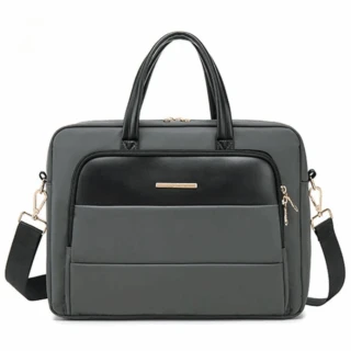 Cartable Gris Pour Ordinateur Pour Femme 40x10x30cm